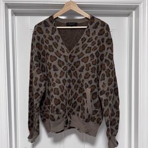RARE Rag & Bone New York Men’s Leopard Print Cardigan | XL | EUC